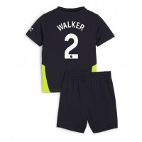 Manchester City Kyle Walker #2 Bortaställ Barn 2024-25 Korta ärmar (+ Korta byxor)